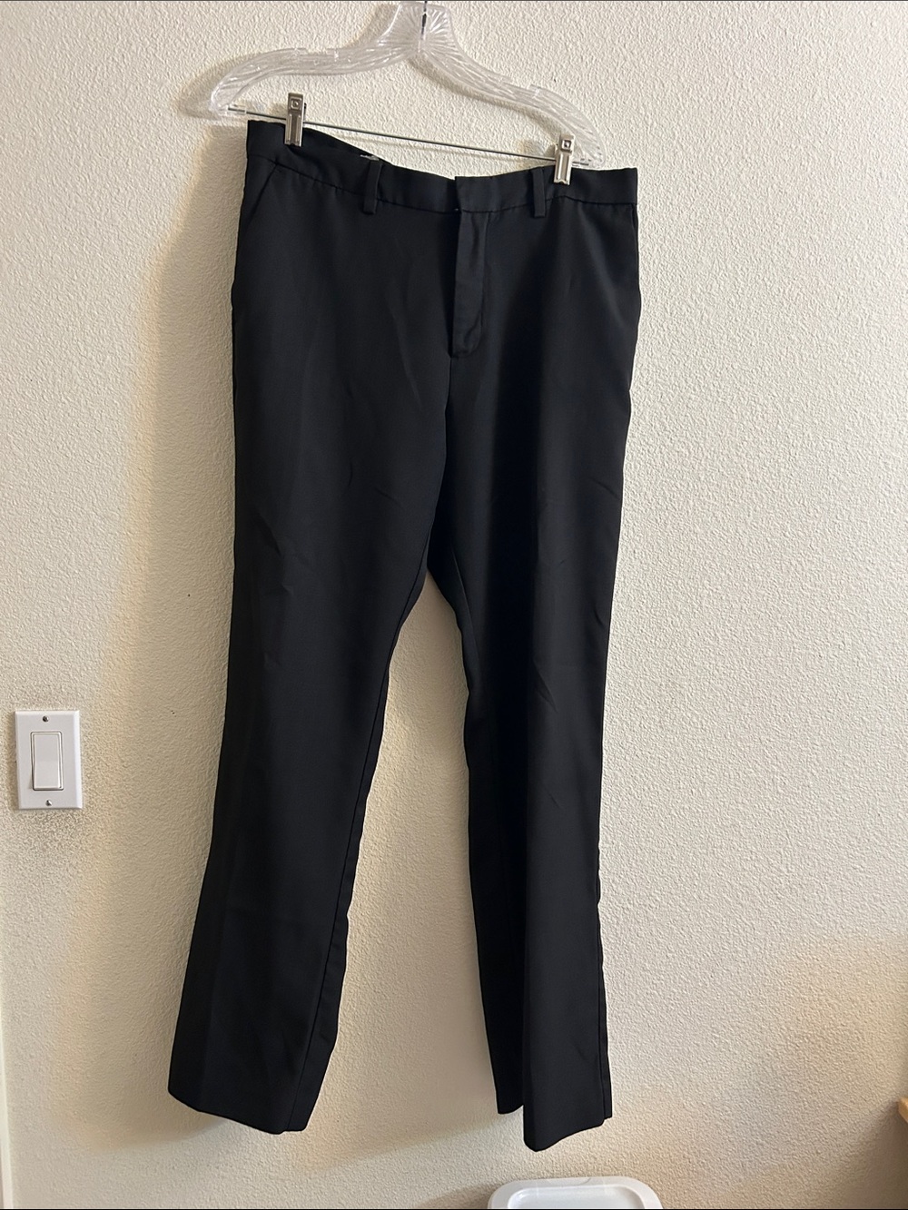 Perry Ellis Black Men's Dress Pants - Classic Tailored Straight Leg